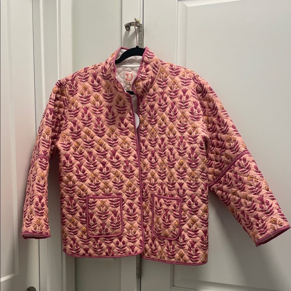 Victoria Dunn Jackets & Blazers - Victoria Dunn Quilted Pink Floral-Print Puffer Jacket